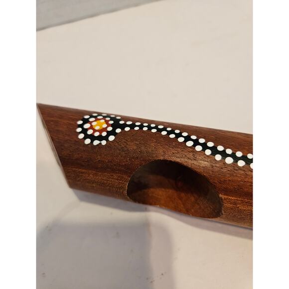 Wine Bottle Holder Self Balancing Australian Wooden Hand painted Aboriginal art - Picture 4 of 9